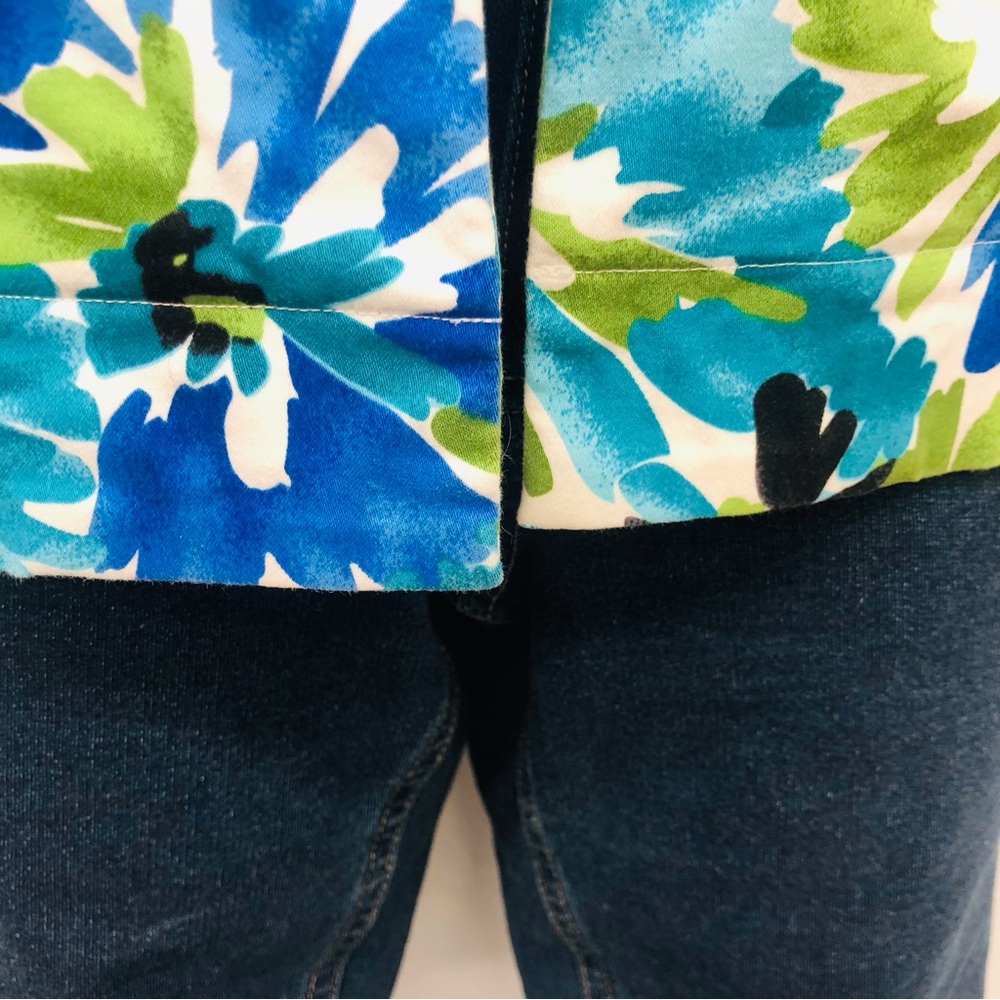 Chaus Blue Green White Floral Jacket - Picture 7 of 16